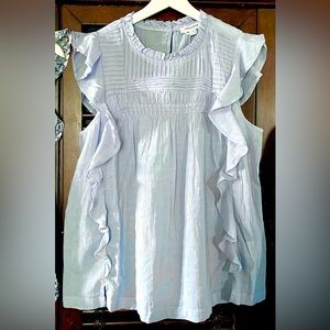 Poly Chambray Taffeta Pintuck Top